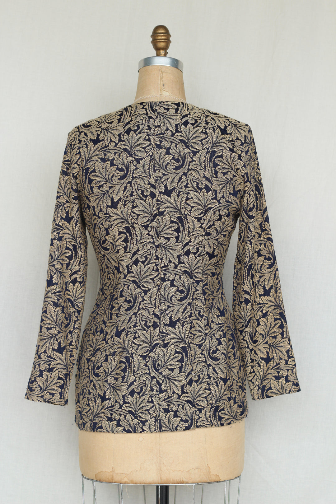 D.J. Summers Floral Floral Brassy Gold and Navy Blue Blazer