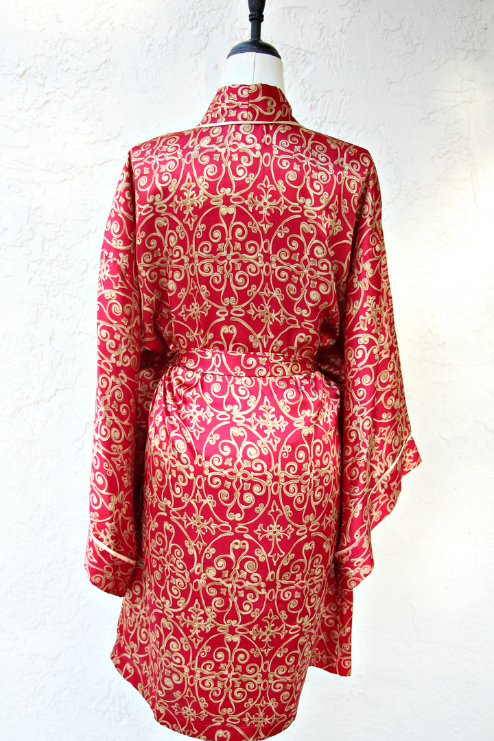 Natori Classics Vintage Red and Gold Robe